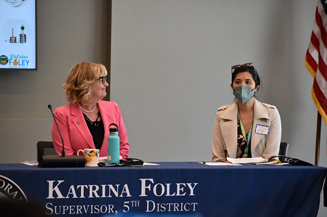 Supervisor Foley and speaker at Roundtable on Status of Women and Girls in Orange County