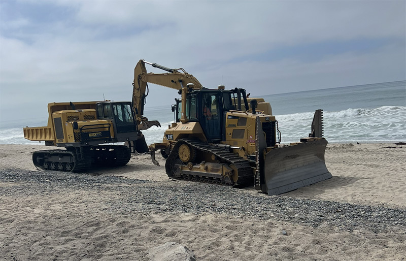 SAN CLEMENTE: OC Vice Chair Katrina Foley and Orange County Transportation Authority Deposit First Wave of Sand as Part of Coastal Rail Protection Efforts