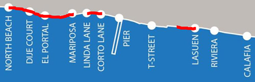 Trail closure areas shown in red